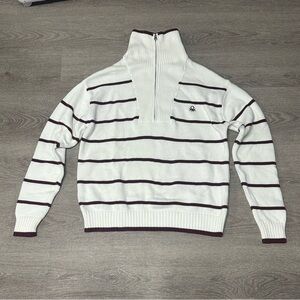United Colors of Benetton Cotton Striped Quarter Zip